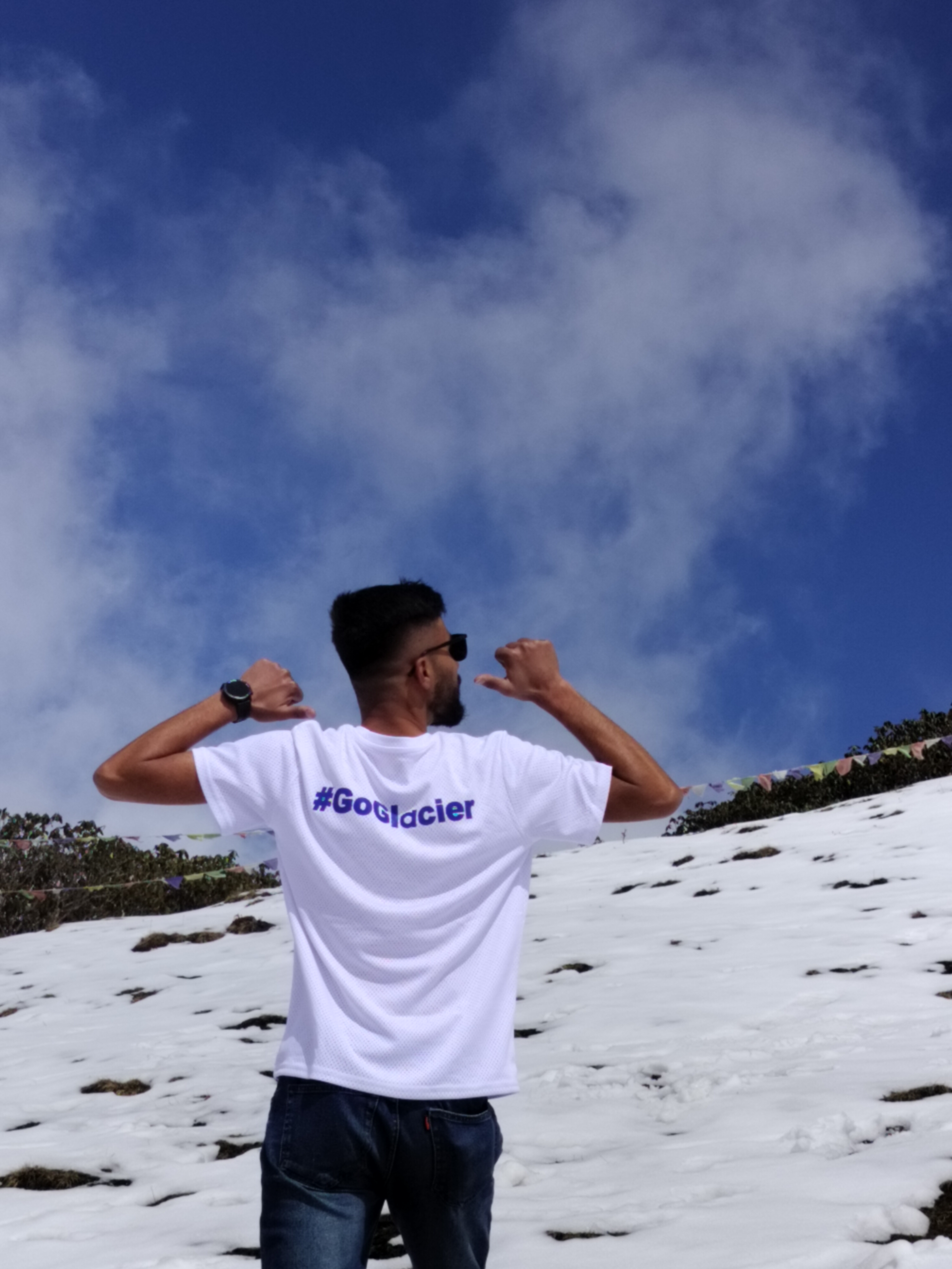 Glacial lake in Nepal's high-mountain landscape