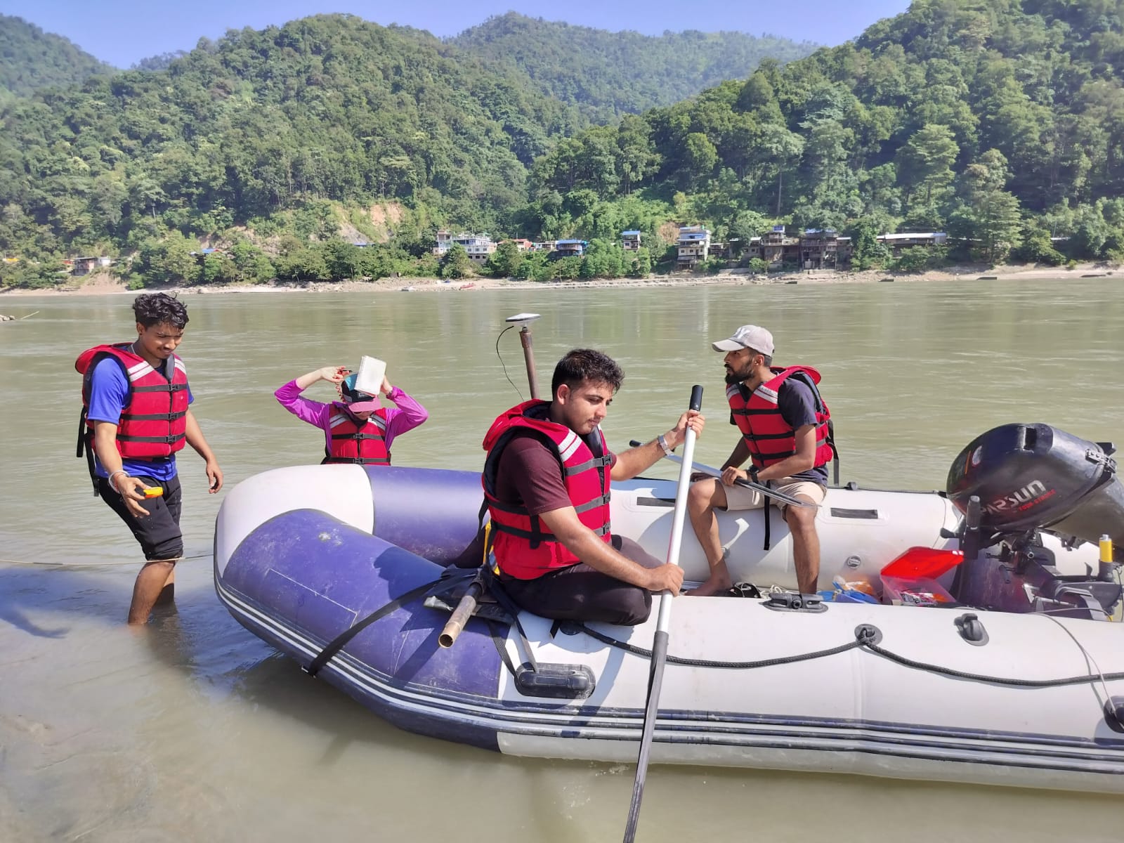 River discharge measurement fieldwork