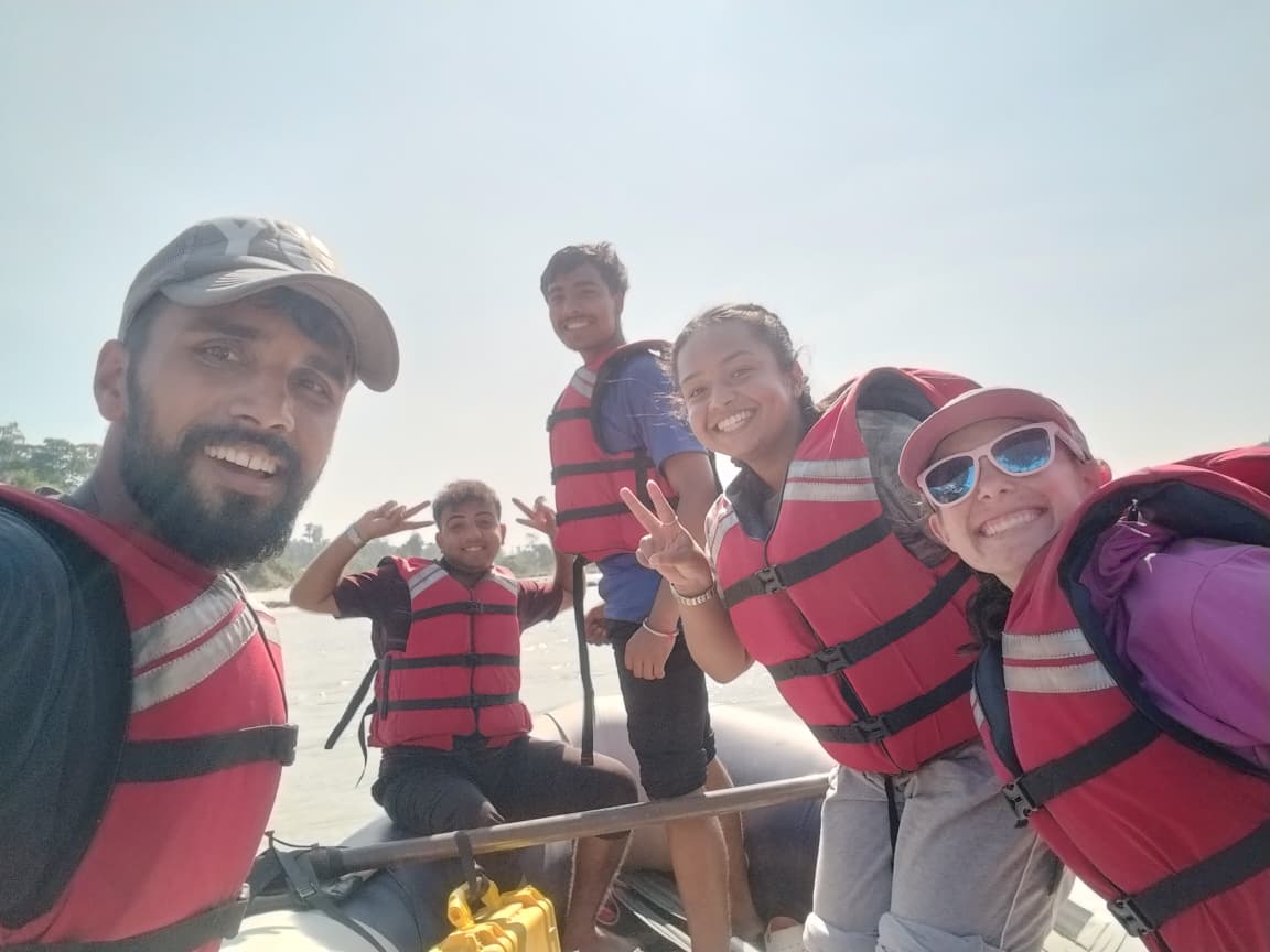 Field team on the river